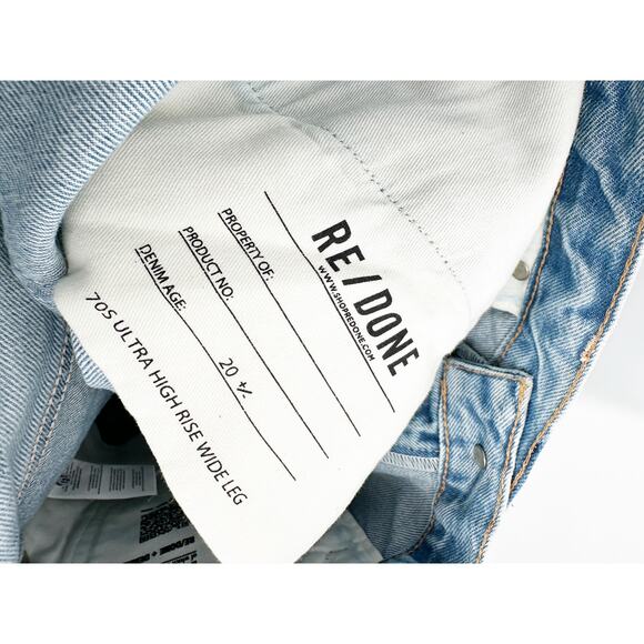 RE/DONE 70's Ultra High Rise Wide Leg Jean in 60's Fade Size 31 NEW - Picture 4 of 9
